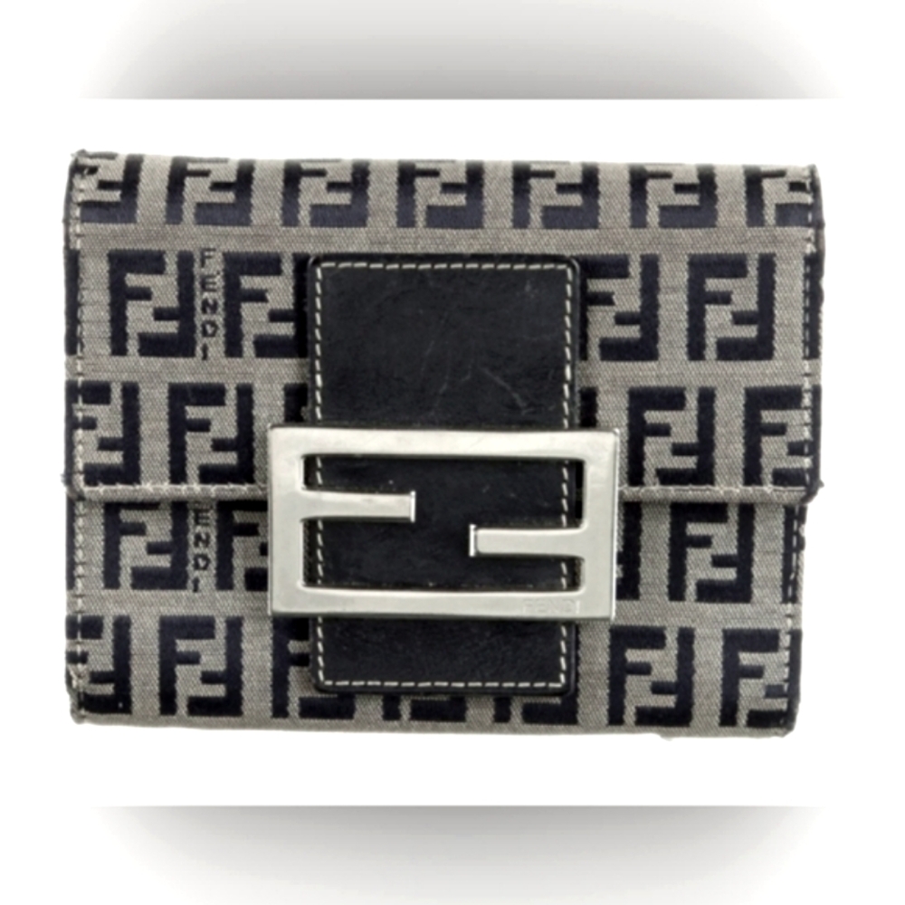 FENDI Zucca navy wallet